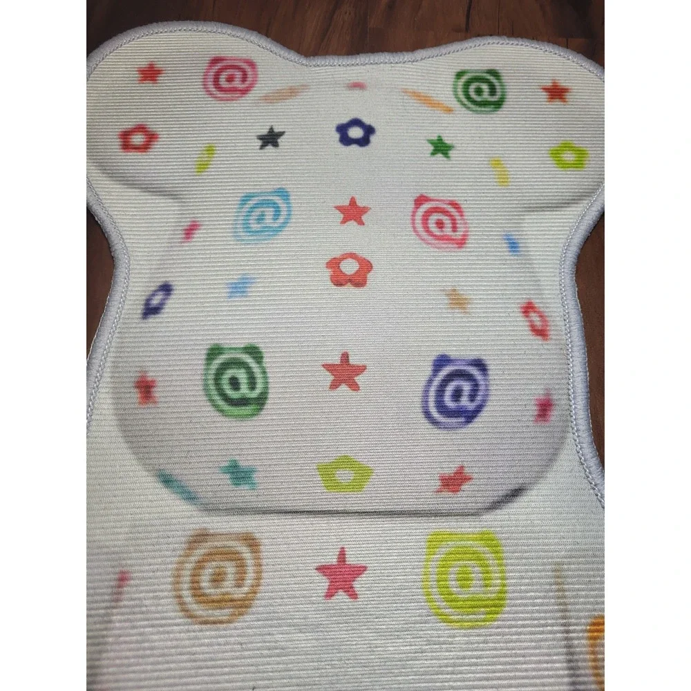 Bearbrick Style Floor Mat Rug White Multicolor At Symbol Star Flower 31